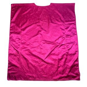 Vintage At Home Wear Kimono 1X Pink Satin Mumu Caftan Poncho Pajamas Housedress